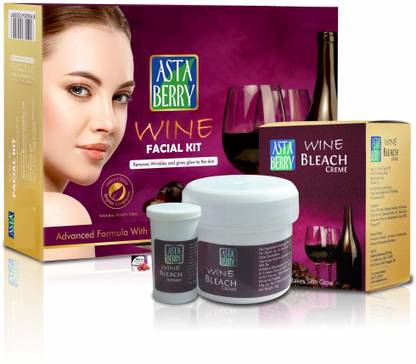 ASTABERRY wine facial kit with wine bleach and face wash