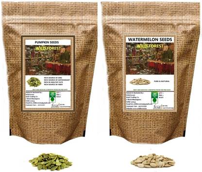 WILD FOREST PUMPKIN & WATERMELON SEEDS ( 100 GM EACH) Pumpkin Seeds, Watermelon Seeds
