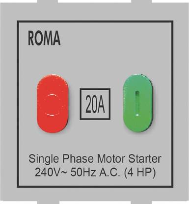 Anchor By Panasonic 20427S Single phase 20A Motor starter(pack of 1) 20 A One Way Electrical Switch
