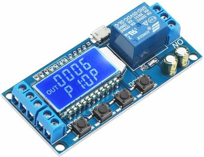 Super Debug Time Delay Relay DC 5V 12V 24V Delay Controller Board Delay-off Cycle Timer 0.01s-9999mins Trigger Delay Switching Relay Module with LCD Display Support Micro USB 5V Power Supply Electronic Components Electronic Hobby Kit