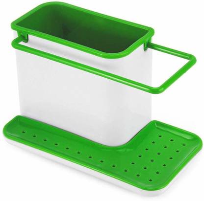 Ladila Multi-Function Plastic Organizer Rack Bathroom Kitchen Storage Sponge Scouring Cleaning Tool Drainage Placement Organizing Cleaning Wipe