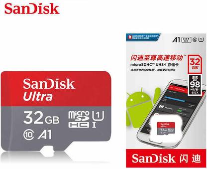 SanDisk SDSQUAR-032G-GO6 Ultra 32 GB MicroSDHC Class 10 98 MB/s  Memory Card Compatible with Mobile, Tablet