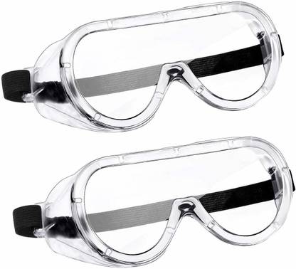 Hawk Eye Polycarbonate Transparent Industrial, Scientific goggles with Wide Vision & Adjustable Strap Eye Protection Goggles for Safety | Anti fog lens Protects | Scratch Resistant | Laboratory  Safety Goggle