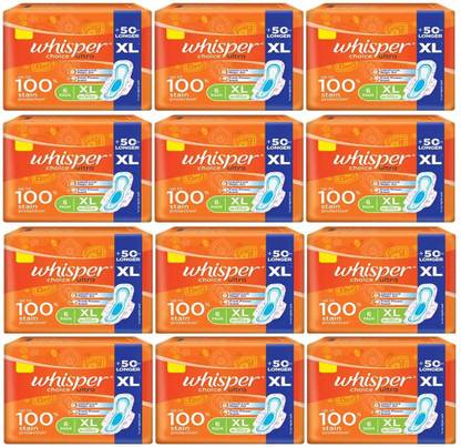 Whisper Choice Ultra 100% Stain Protection (72 Pads) Sanitary Pad