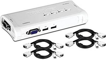 TRENDnet TK-407K 4-Port USB KVM Switch Media Streaming Device