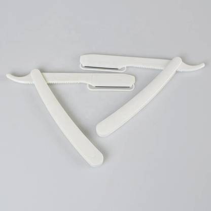 Doberyl Set of 15 Plastics Straight Barber Salon Disposable Folding Razor, Men & Women