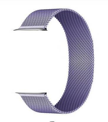 Coverskart Purple Milanese Loop Smooth Stainless Steel Strap Freely Fully Magnetic Closure Metal Strap Wrist Band Bracelet Smart Watch Strap