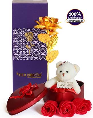 JP CRAFT Artificial Flower, Soft Toy Gift Set