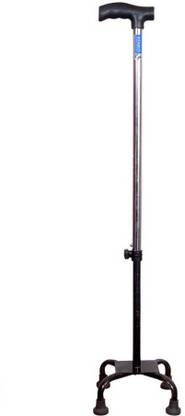 KENKO mobility i-7 CHROME WITH MATEL BASE (4LEG) QUADRIPOD WALKING STICK/CANE HEIGHT ADJUSTABLE, UNIVERSAL Walking Stick