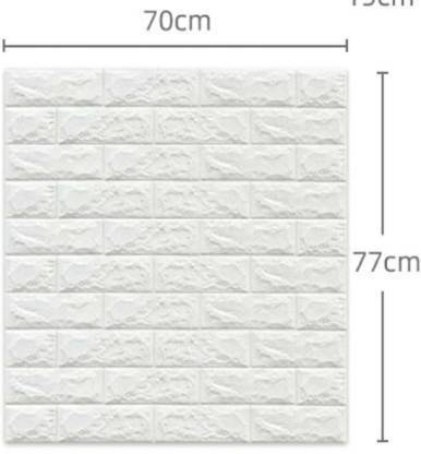 ODELEE 3D FOAM BRICK WALL STICKER WHITE ( PACK OF 5 PCS ) Pack of 5