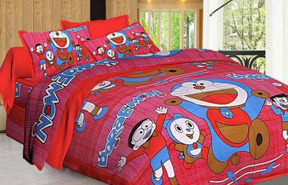 AAYU TRADER 104 TC Cotton Double Printed Flat Bedsheet