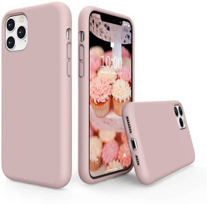 WHIZ Back Cover for iPhone 11 Pro (5.8-inch) Velevt Touch Microfiber Premium TPU Case With Blackish Key - Pink Sand