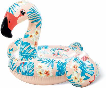 INTEX Tropical Flamingo Inflatable Float Ride ON for Adults & Kids (Size: 56" x 54" x 38") Inflatable Swimming Pool