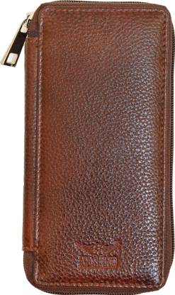 MASKINO Brownish Genuine NDM leather Bank Locker Key Pouch Small Key Chain