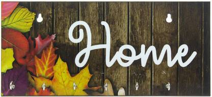 jai shree shyam collection Home Digital Printed Wooden Designer Key Holder 7 hooks Wood Key Holder