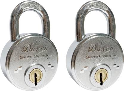 Daxen Combo Pack of Semi Cyclinder 68 mm 8 Lever Push Locking Padlock