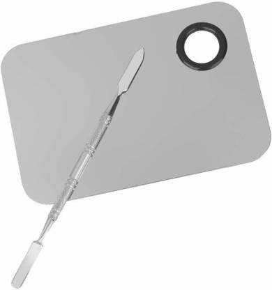 angelie Professional Stainless Steel Makeup Mixing Blending Palette With Spatula