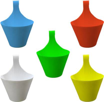 go4plants plastic hanging mug grill container (set of 5) Plant Container Set