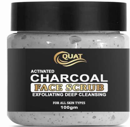 QUAT Activated Charcoal Face Scrub Exfoliating Deep Cleansing For All Skin Types Scrub
