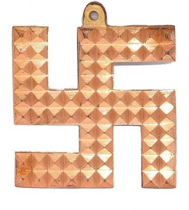 RUDRA DIVINE RUDRADIVINE Copper Swastik (3.5 inch, Copper) Decorative Showpiece  -  9 cm