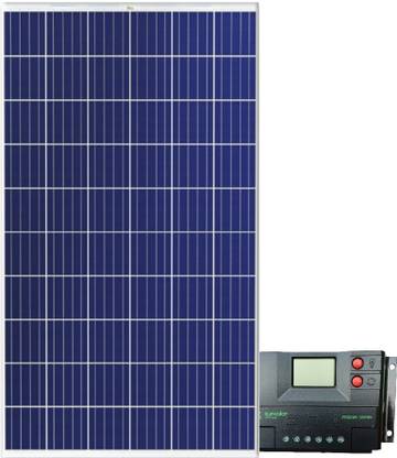 ZunSolar Combo of PWM 20A Solar Charge Controller and 165 Watt Polycrystalline Carat 24 ZR Series Solar Panel