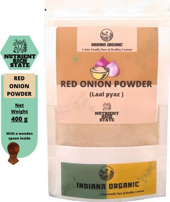 indiana organic Dry Red Onion Powder, Pure & Natural, Dehydrated, 400 GMS
