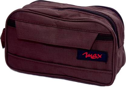 RK Brands Premium Quality 3 Compartments Canvas Matti Gentle Travel Kit, Shaving Kit (Brown) Travel Toiletry Kit