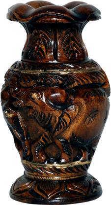 TREND N ART flower base antic colour 4'' Wooden Vase