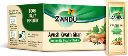 ZANDU Ayush Kwath Ghan | Ayurvedic Immunity Booster Instant Kadha Sachets |