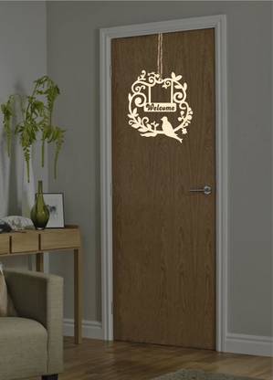 Creatick Studio Designed Welcome Wooden Laser Cut for Decoration DIY Products