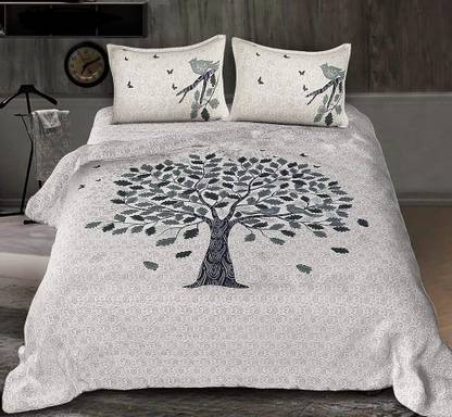 Aranatha Enterprises Cotton Queen Flat 144 TC Printed Bedsheet