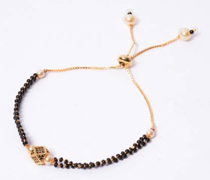 INVENTAL Women's Beautiful Latest Trend Artificial hand Mangalsutra Brass Floating Charm