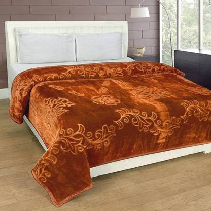 GKM Floral Double Mink Blanket for  Heavy Winter