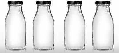RKFancyLight clear hygiene glass water milk juice multipurpose bottle with golden lid 4(500ml) 500 ml Bottle