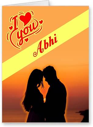 Midas Craft I Love You Abhi ….01 Gift Romantic Message Greeting Card