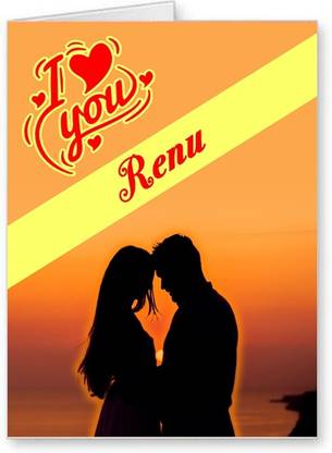Midas Craft I Love You Renu ….01 Gift Romantic Message Greeting Card