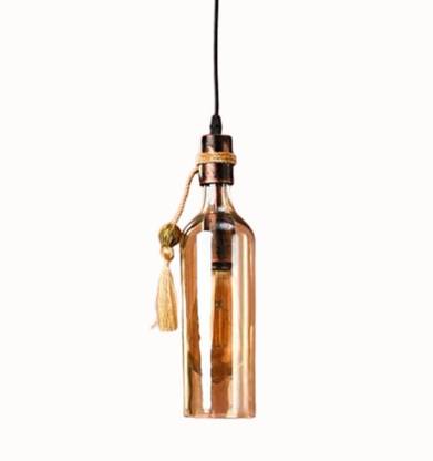 LazyHomez E27 Hanging Glass Bottle Pendant Ceiling Light (Black, Bulb not Included) Pendant Lamp Ceiling Lamp