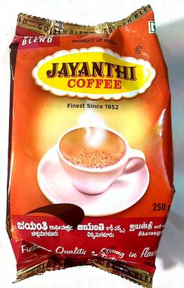 JAYANTHI Golden Blend, Coffee Contains 15% Chicory, fine or Nice Grind, 250g x 4 Filter Coffee