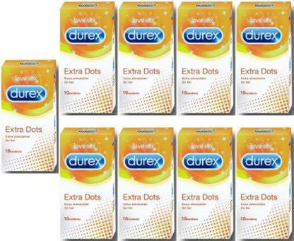 DUREX Extra_Dots_Condoms_Extra_Stimulation_for_Her_Condom (Set of 9, 90S) Condom