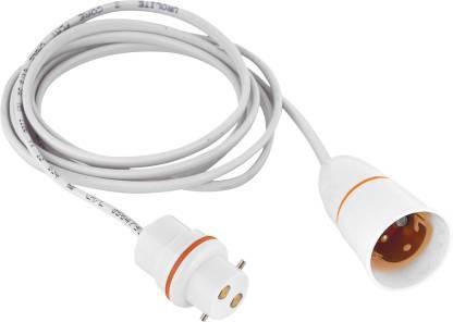 Hansh Bulb Holder B22 Socket with 4 Meter Flexible Wire & Single Adaptor Plug Plastic Light Socket