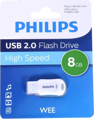 PHILIPS Wee 8 GB Pen Drive Compatible with Desktop Computer USB 2.0 Plastic Case