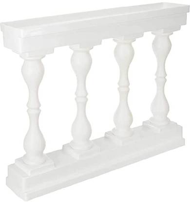 LADDU GOPAL Plastic Pillar Frame Planters with Stand Decorative Gardening Pot (White) Plant Container Set