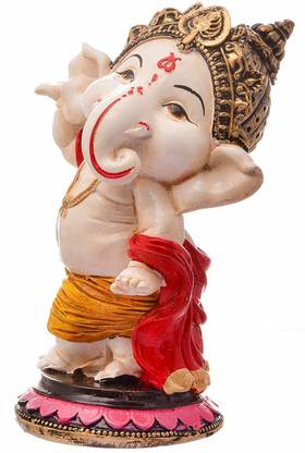 DesiDecor Resine Little Ganesh (Dancing Ganesh) Decorative Showpiece  -  15 cm