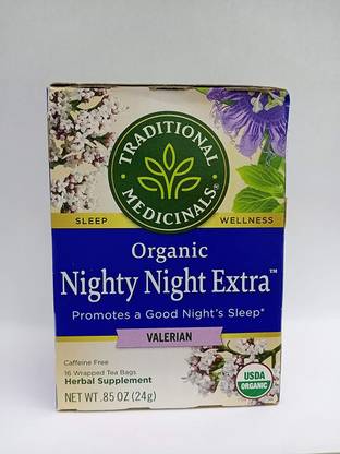 Traditional Medicinals Organic Nighty Night Valerian Tea 16 Bags Herbs Herbal Tea Bags Box