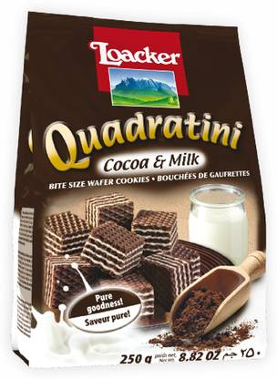 LOACKER Quadratini Cocoa & Milk - Italy Wafers