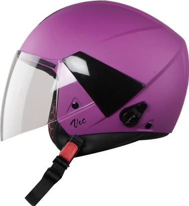 Steelbird SBH-5 7Wings Vic Open Face Helmet in Glossy Magenta with clear Visor Motorbike Helmet