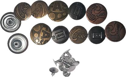 Atabz Metal Jeans pant Button Metal Buttons