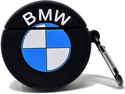 KHR Back Cover for Ultra Luxury BMW Car Logo Shaped Protective Case Cover for Airpods 1&2 with Keychain