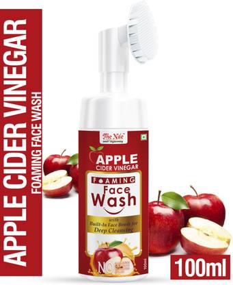 The Nile Apple Cider Vinegar Foaming Face Wash With Built-In Face Brush For Deep Cleansing - No Parabens, Silicones - 100 ML