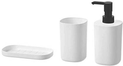 IKEA 3-Piece Bathroom Set, White PP (Polypropylene) Bathroom Set